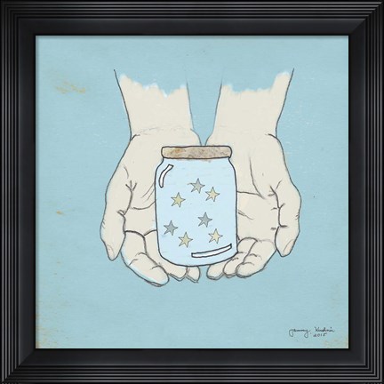 Framed Jar Of Wishes Blue Print