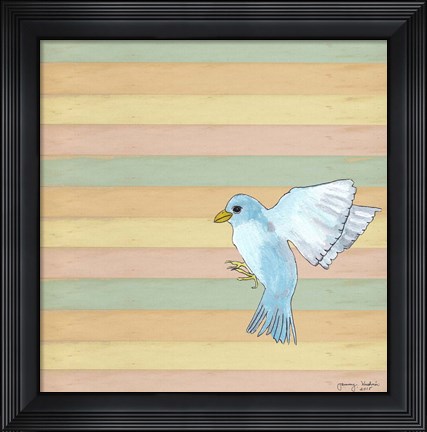 Framed Flying Blue Bird Print