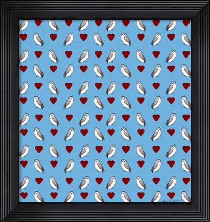 Framed Owl Pattern Print