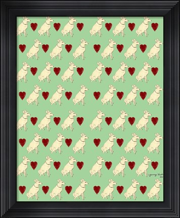 Framed Dog Pattern 2 Print