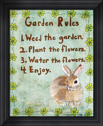 Framed Garden Rules Print