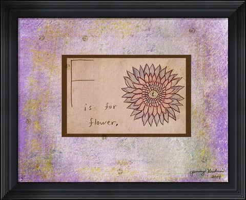 Framed F is For Flower Print