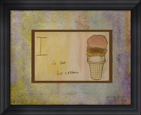Framed I is For Ice Cream Print