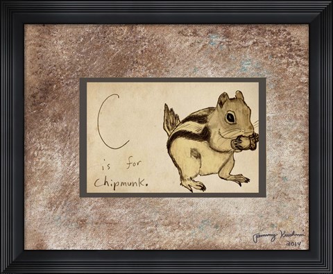 Framed C is For Chipmunk Print