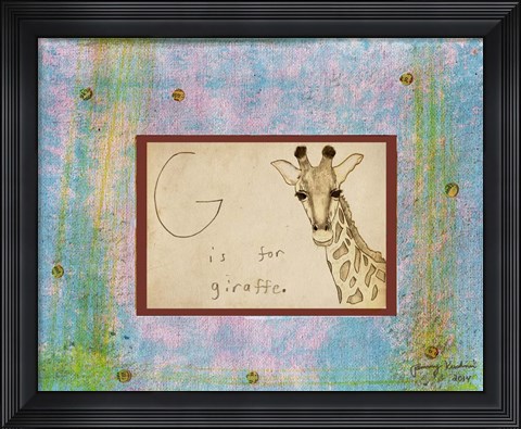 Framed G is For Giraffe Print