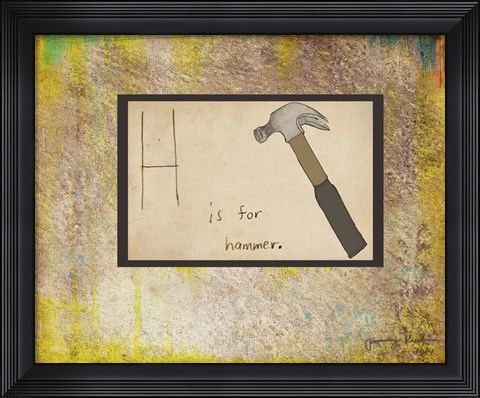 Framed H is For Hammer Print