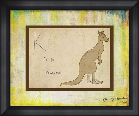 Framed K is For Kangaroo Print