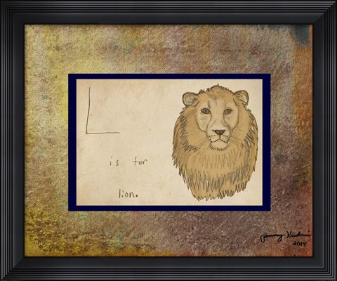 Framed L is For Lion Print