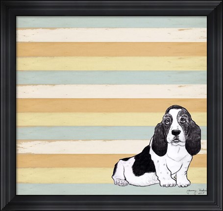 Framed Basset Hound 1 Print
