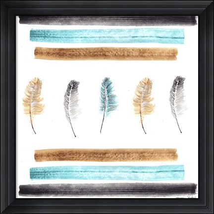 Framed Feathers Aligned Print