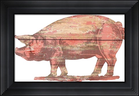Framed Pig Cut Out Print