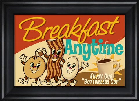Framed Breakfast Anytime Print