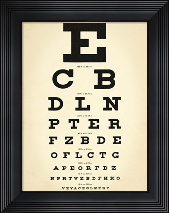 Framed Eye Chart Print