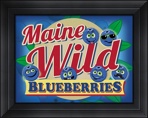 Framed Maine Wild Blueberries Print