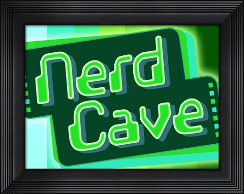 Framed Nerd Cave 8 Bit Print