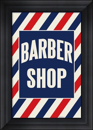 Framed Barber Shop Stripes Print