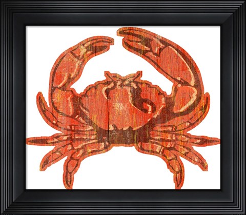 Framed Crab Wood Cut Out Print