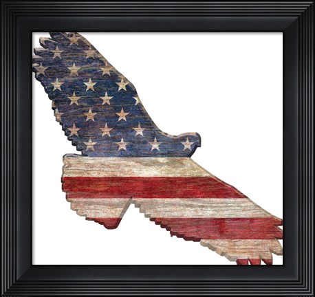 Framed American Flag Eagle Cut Out Flat Print