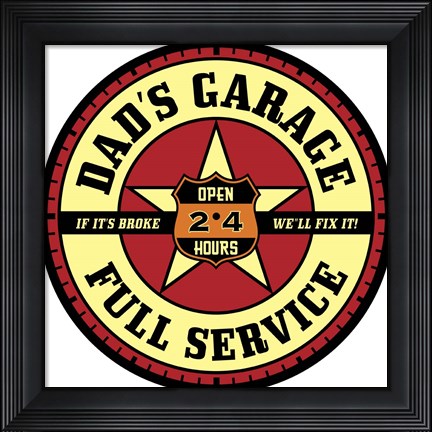 Framed Dad&#39;s Garage Print