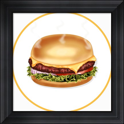 Framed Burger Round Print