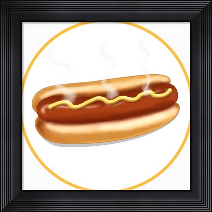 Framed Hot Dog Round Print