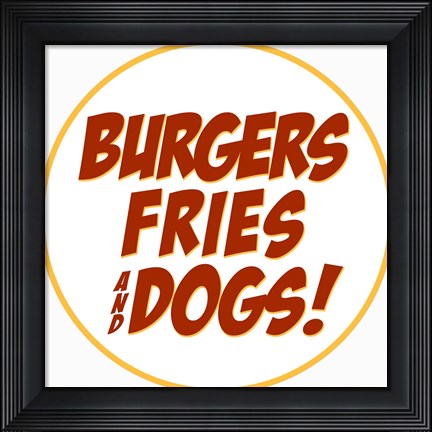 Framed Burgers Fries Dogs Print