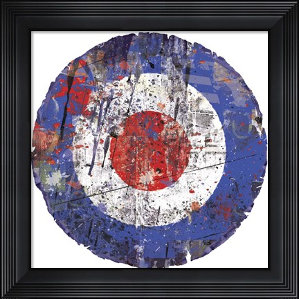 Framed Mod Bullseye Distressed Print