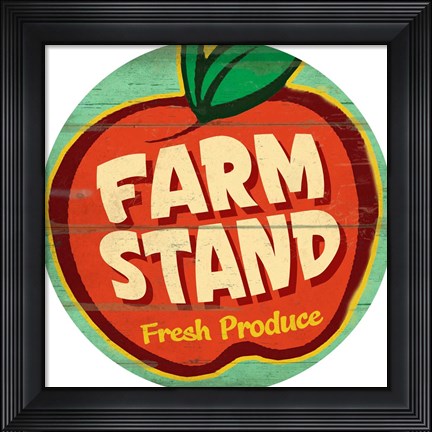 Framed Farm Stand Round Print