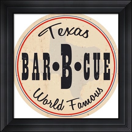 Framed Texas Bar B Que State Print