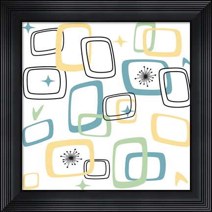 Framed Retro Squares 1 Print