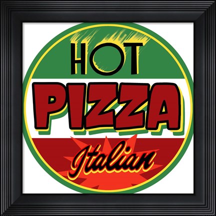 Framed Hot Pizza Round Print