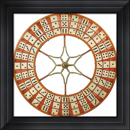 Framed Gambling Wheel - Dominoes Print