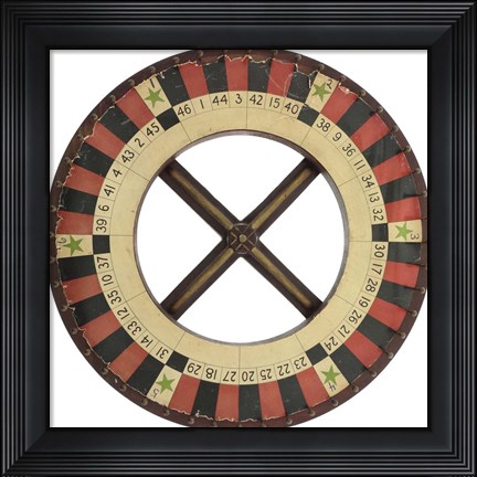 Framed Gambling Wheel - Red Black 1 Print
