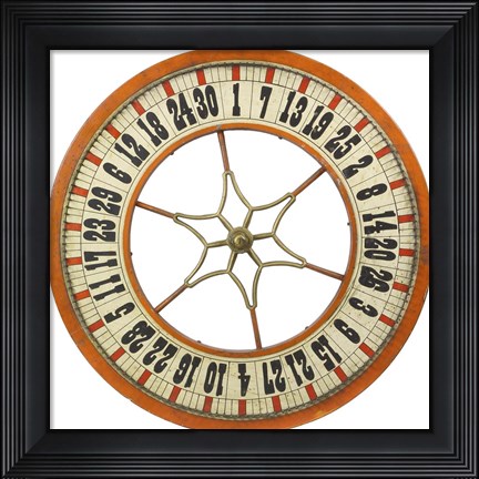 Framed Gambling Wheel - Wood Print