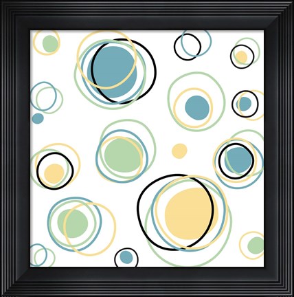 Framed Retro Circle 1 Print