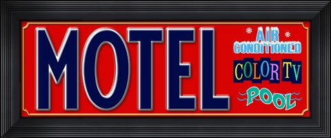 Framed Motel AC Pool TV Print