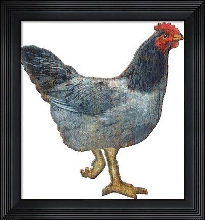 Framed Hen Wood Print