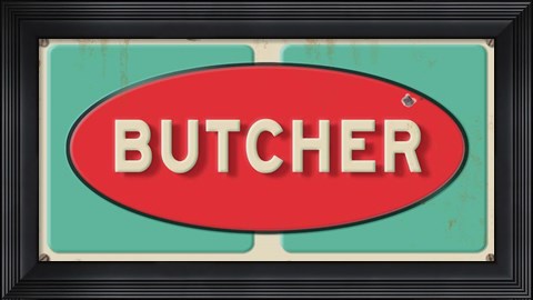 Framed Butcher Embossed Print