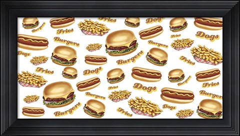 Framed Burgers Fries Dogs Print