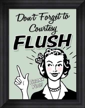 Framed Don&#39;t Forget To Flush Print