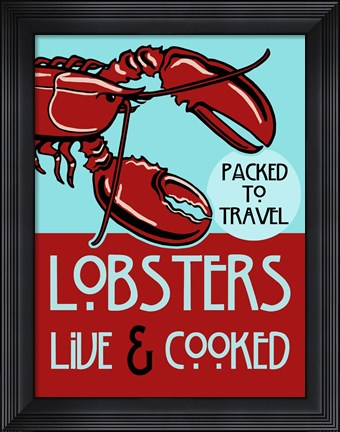 Framed Lobsters Live Cooked Print