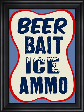 Framed Beer Bait Ice Ammo Print