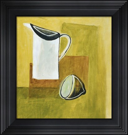 Framed Jug and Lemon 1 Print