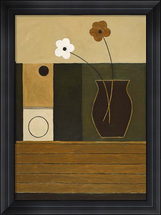 Framed Circles &amp; Flowers II Print