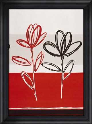 Framed Red Abstract 5 Print