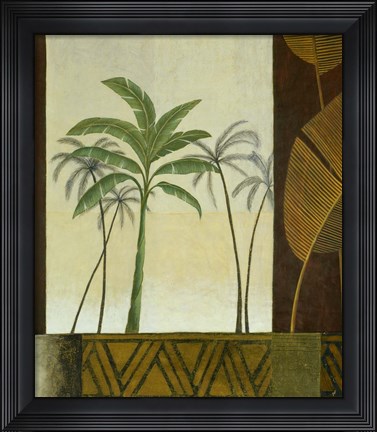 Framed Green Palms II Print