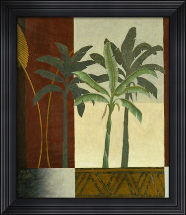 Framed Green Palms I Print