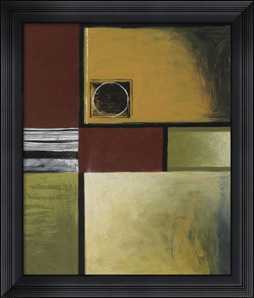 Framed Browns and Greens I Print