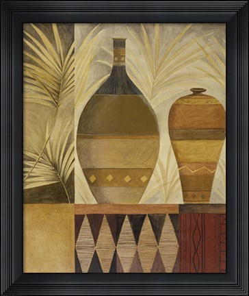 Framed African Vases I Print