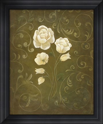 Framed White Flower and Buds I Print